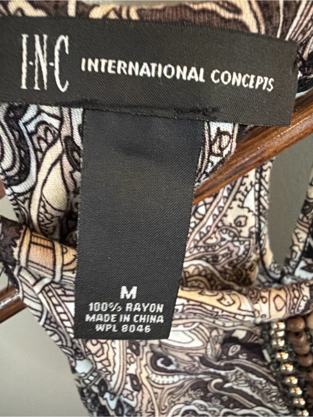 INC International Concepts Beaded Paisley Maxi Dress Medium Boho Resort - Picture 7 of 8